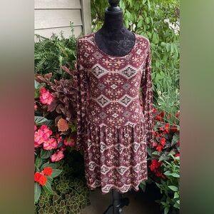 Earthbound Trading Company Boho Dropped Waist Dress